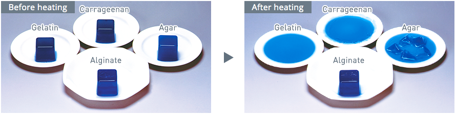 sodium alginate gels before and after healting